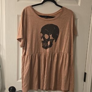 Torrid Brown Skull Graphic Short Sleeve Tee